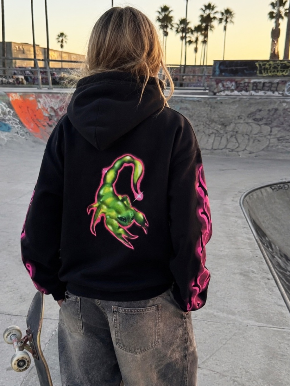 By Lefty Lefty Korine Scorpion Hoodie Made in USA Heavyweight Cotton